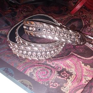 Kippy's Leather Belt With Swarovski Crystals